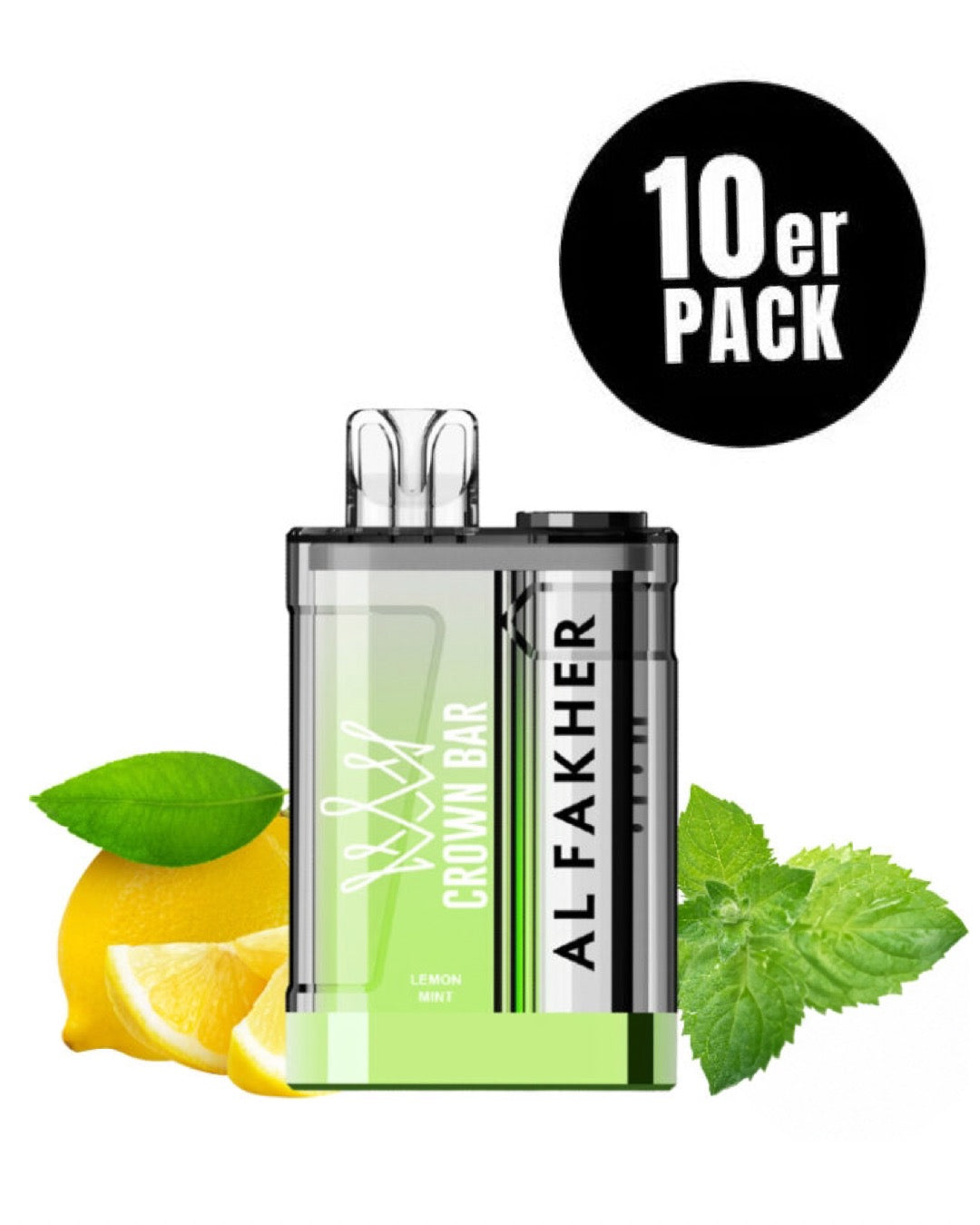 Al Fakher Crown Bar Vape 9000 - Lemon Mint - 10er Pack