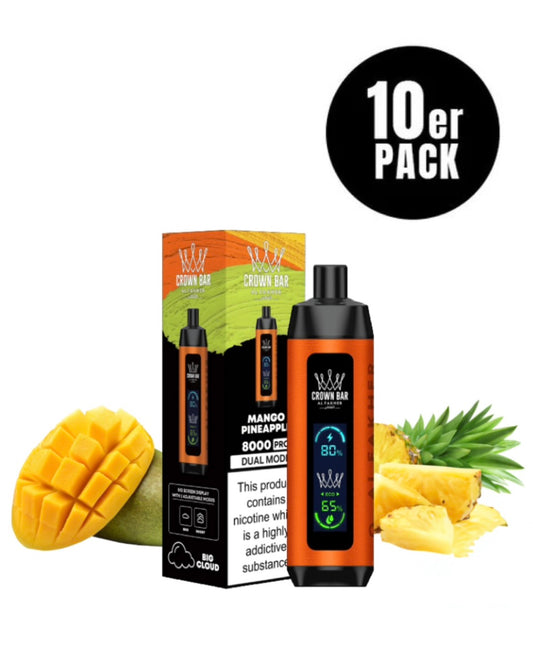 Al Fakher Pro Dual Crown Bar Vape 8000 - Mango Pineapple - 10er Pack