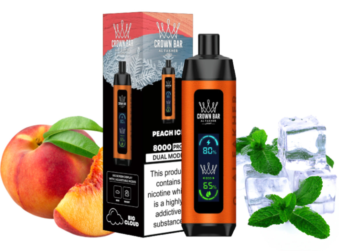 Peach Ice - Al Fakher Crown Bar Vape 8000 Pro Dual