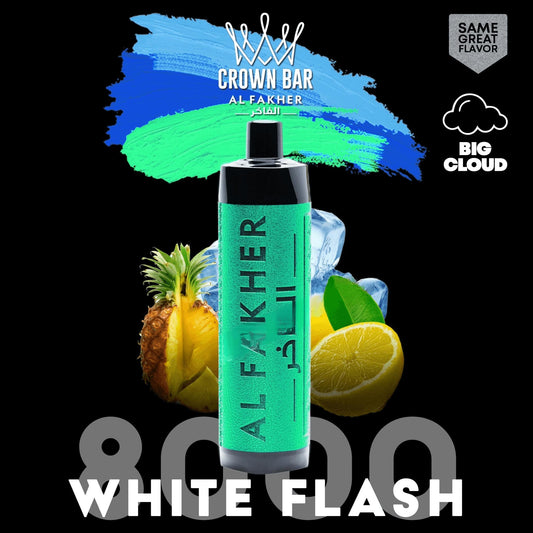 Al Fakher Crown Bar Vape / E-Shisha mit 8000 Züge Geschmack  White Flash